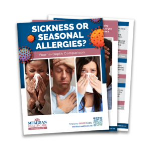 Sickness or Seasonal Allergies content offer graphic.